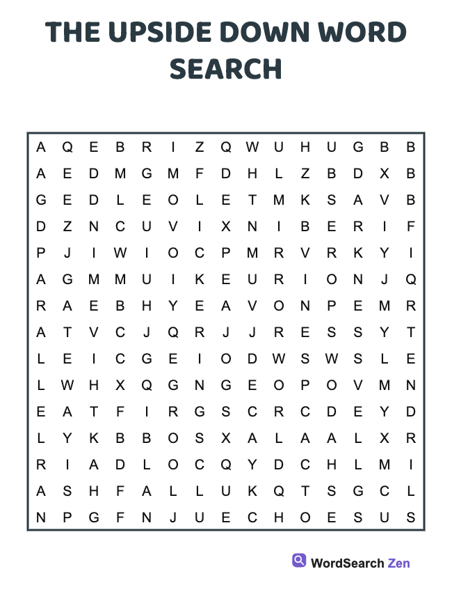 The Upside Down Word Search