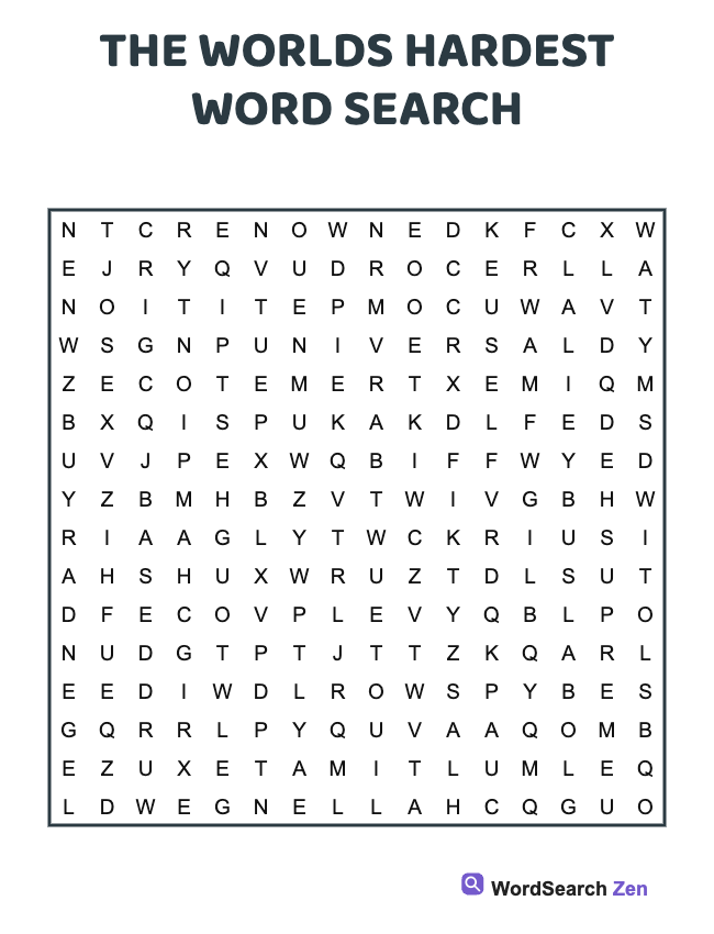 The Worlds Hardest Word Search