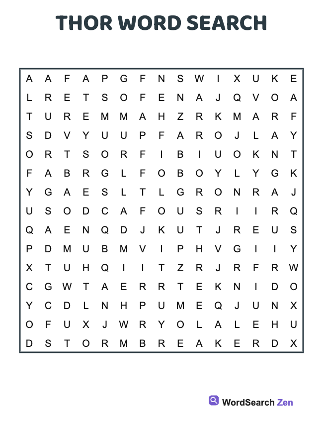 Thor Word Search