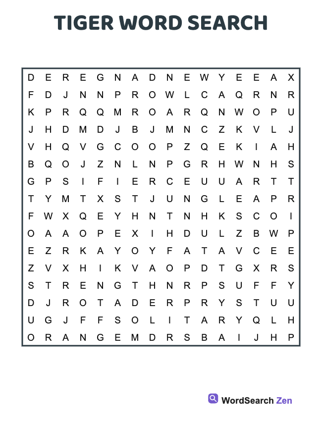 Tiger Word Search