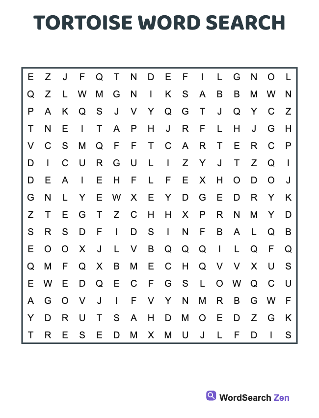 Tortoise Word Search
