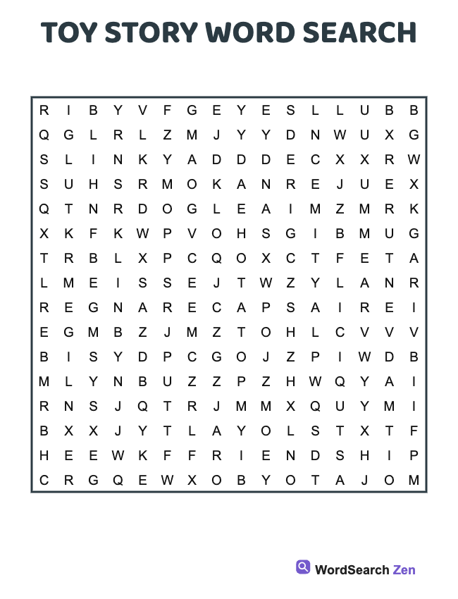 Toy Story Word Search