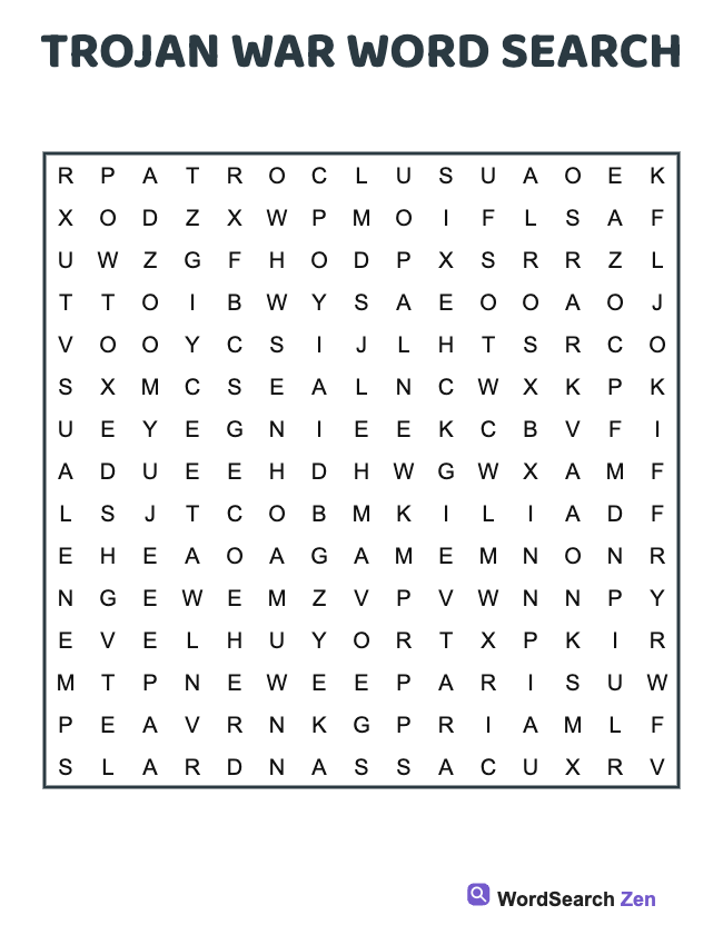 Trojan War Word Search