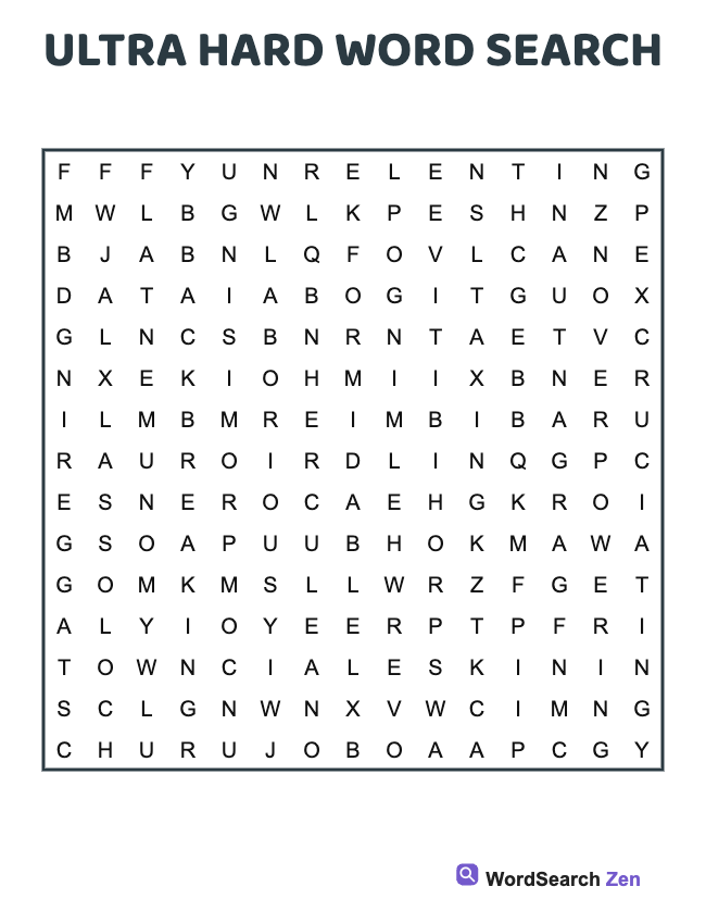 Ultra Hard Word Search
