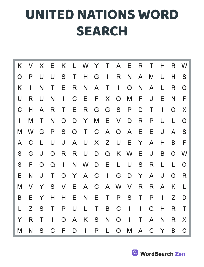 United Nations Word Search
