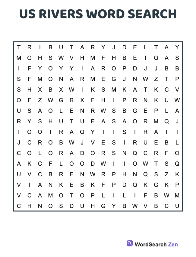 Us Rivers Word Search