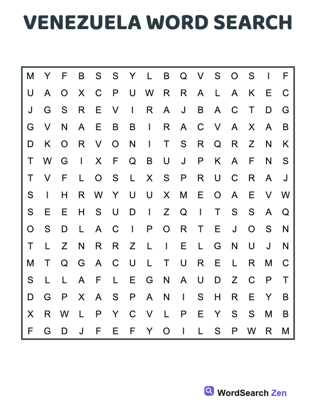 Venezuela Word Search
