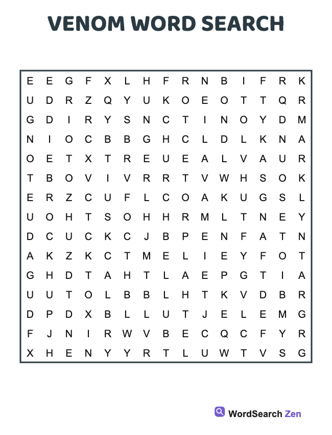 Venom Word Search