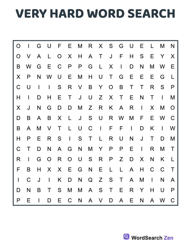Very Hard Word Search