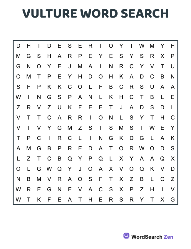Vulture Word Search