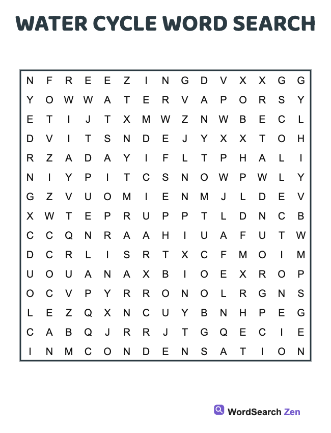Water Cycle Word Search
