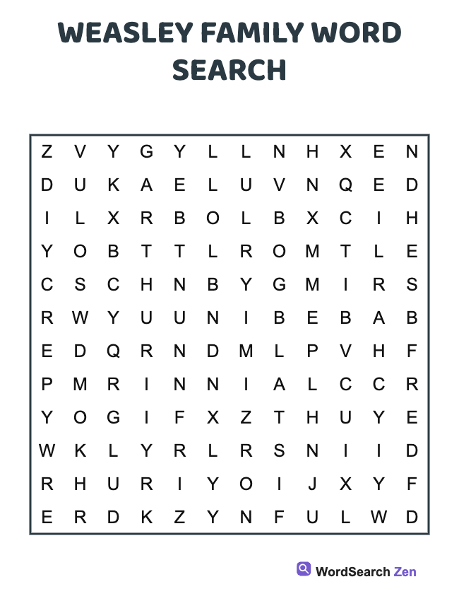 Weasley Family Word Search