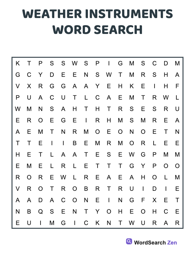 Weather Instruments Word Search