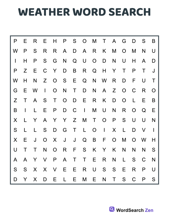 Weather Word Search