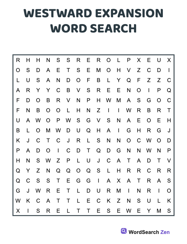 Westward Expansion Word Search