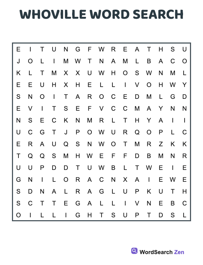 Whoville Word Search