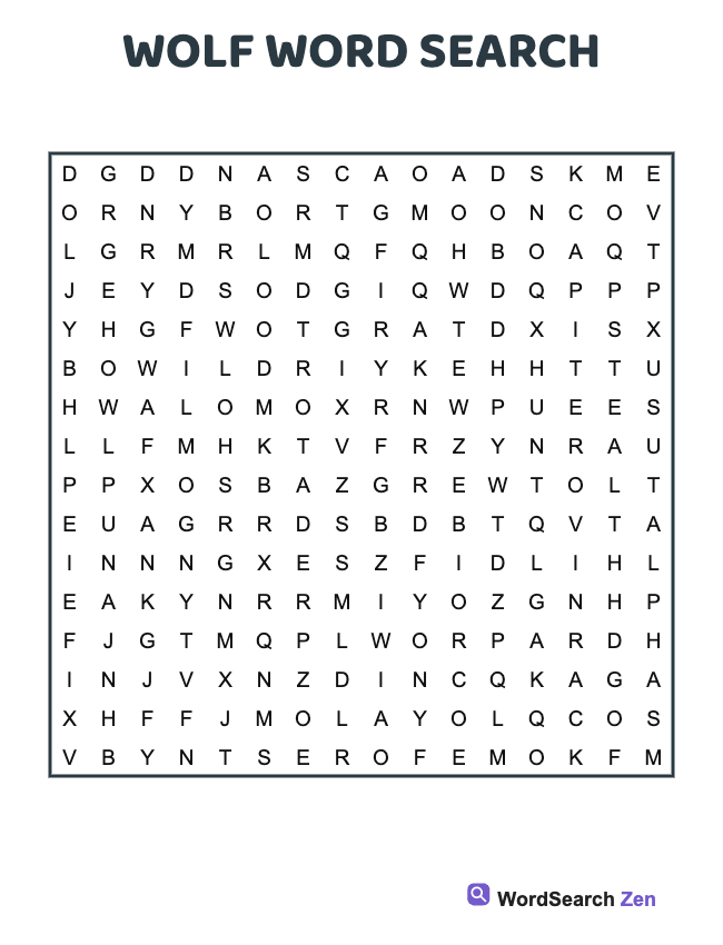 Wolf Word Search