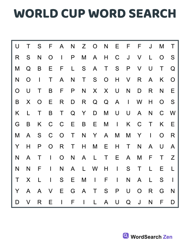 World Cup Word Search