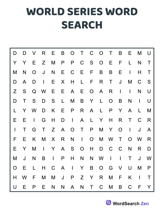 World Series Word Search